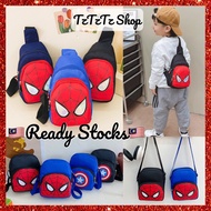 🇲🇾Ready Stocks beg budak Kids Cartoon Spiderman Crossbody bag waits Chest Bag Boy Shoulder Bag Spide