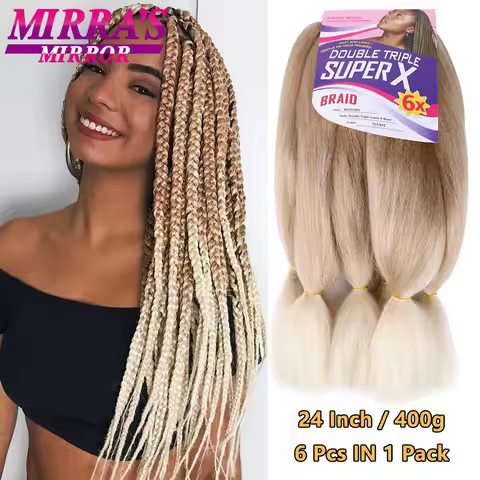 Jumbo Box Braids 400 Gramas Large YAKI Texture 6X Synthetic Braiding Hair Pre-stretched African Brai