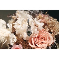 莓飾(現貨+訂製)/孔雀羽毛 礦石 寶石 吊墜 項鍊 S925銀 銀飾