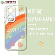 Jinsouwe Phone Case For OPPO Reno7 Z 5G Reno 7Z 5G reno7z5g Cases For Girls Boys Cartoon Casing Rainbows Love Crystal View Soft Cover