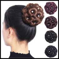 Hair Curly Chignon Bun Donut Clip In Hairpiece Extensions For Women Synthetic High Temperature Fiber