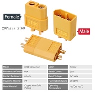 20 Pair XT60/XT60H Connectors (XT60 Upgrade) Male Female Bullet Connectors Plugs for RC Parts Lipo B