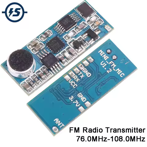 Mini FM Transmitter Module 76.0MHz-108.0MHz Single Channel Wireless Microphone Transmit Board Adjust