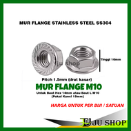 MUR FLANGE M10 flange nut STAINLESS STEEL (harga per biji)