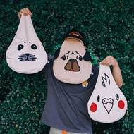 語罐頭異形八哥犬鸚鵡玄風海豹可愛日系購物袋帆布手拎包拍照神器