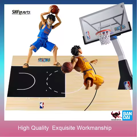 Bandai SHF One Piece × NBA Monkey D. Luffy New York Knicks & Los Angeles Lakers & Basketball Hoop Se