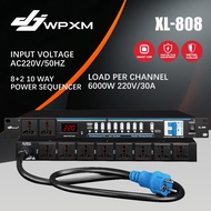 DJWPXM XL-808 10-Way Power Sequencer 6000W AC220V for Stage Studio Live Events