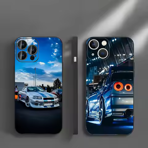 S-Skyline G-GTR Phone Case For IPhone 16,15,14,13,12,11,XS,XR,X,8,7,Pro,Max,Plus,mini Silicone Black