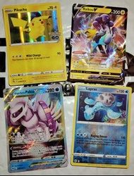 S03 無損傷 比卡超 Pikachu Pokemon GO $120 / 雷公 Raikou V FULL ART $80 / 時空創世神 Origin Fome Palkia Vstar $80 