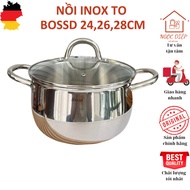 BOSSD 24,26,30cm stainless steel pot, large size stainless steel pot, chicken boiling pot, large siz