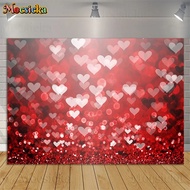 Valentine's Day Photography Backdrop Romantic Lover Heart Sweet Red Bokeh Glitter Wedding Kid Birthd