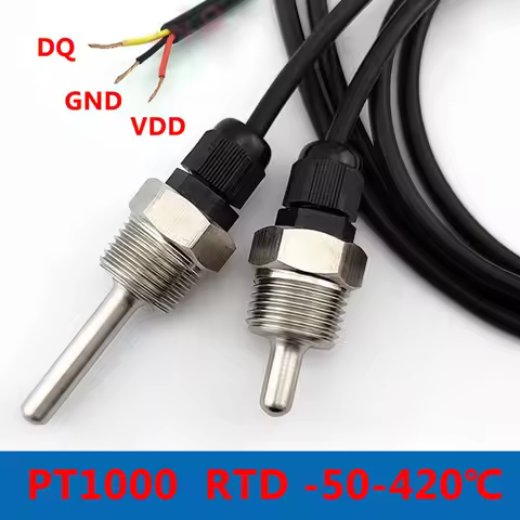 PT1000， Pt100 Temperature Sensor SUS304 Housing Platinum Resistance BSP G1/2" Thread Probe Solar spe