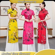 Traditional Vietnam Ao Dai Cheongsam Women Oriental Evening Party Gowns