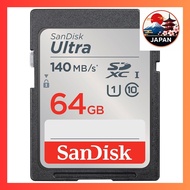 [Directly from Japan]SanDisk 64GB Ultra SDXC UHS-I Memory Card - Up to 140MBs, C10, U1, Full HD, SD 