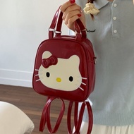 Caiyunyu Dễ thương Hello Kitty balo da pu phụ nữ mini dây đeo vai có thể điều chỉnh ba lô thời trang