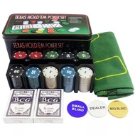 BEST SELLER Texas Holdem Poker Game Casino Game Set Texas Hold em Chips Coins Poker Card Toys