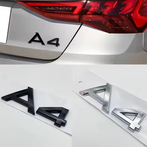 For A4 Badge 3D ABS glossy black Car Sticker Trunk Bumper Body Sticker Car Styling Accessories For A