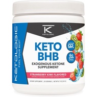 Ketologic Keto BHB (Strawberry Kiwi Flavor) 30 Servings - Exogenous Ketone  with goBHB, Beta-Hydroxy
