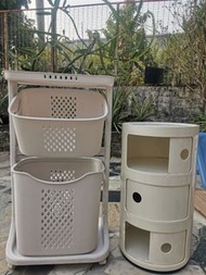 洗衣籃 Laundry Basket Cart and Round Side Table