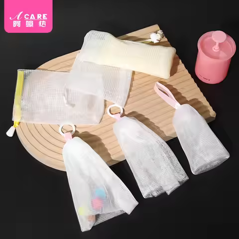 Bubble net A1P49-easy to use bubble net facial cleanser soap bag handmade bath facial special cleans