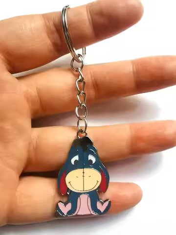 New 1 set Disney eeyore keychain Pendant for Women Men DIY Jewelry Gift