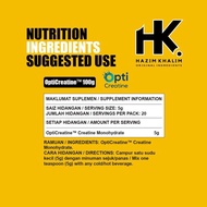 Pure Creatine Monohydrate HK CMO by Hazim Khalim 5N3A