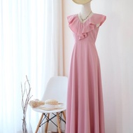 粉紅禮服,香椿,伴娘服適合參加活動的長版禮服