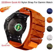 22mm 26mm Nylon Strap for Garmin Fenix 7X 6X Pro 5X 5X Plus 7 6/6Pro 3 Quick Kit Bracelet for Garmin Watch 945 Band Accessories