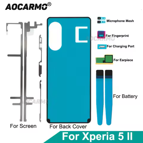 Aocarmo For SONY Xperia 5 II SO-52A SOG02 Full Set Adhesive X5ii Rear Back Cover Sticker Battery Mic