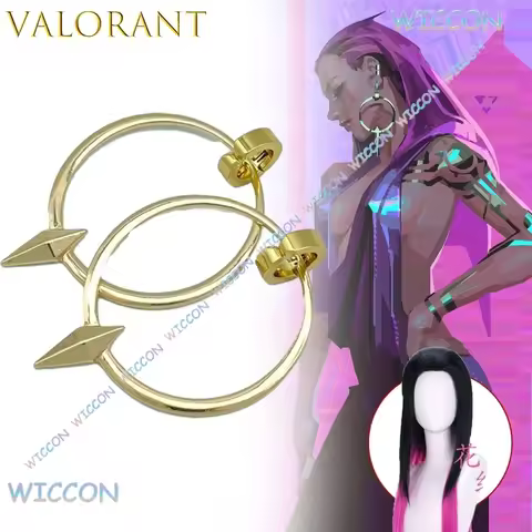 Valorant Reyna Cosplay Earrings Clip On Non Piercing Anime Prop Accessories Game Character Jewelry W