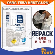 (REPACK) Mytools Yara Tera Kristalon Label 15-5-30+TE 500G NPK Fertilizer Foliar Baja Air