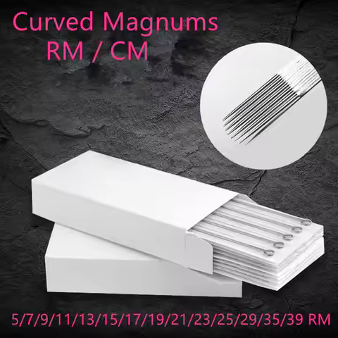 One Box Pre-sterilized Curved Round Magnum Tattoo Needle Supply 5/7/9/11/13/15 RM