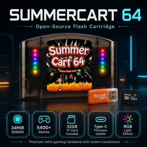 SC64 Open Source Game Card LED Light with Built-in Emulator For SummerCart 64 for N64 Console Gift 3