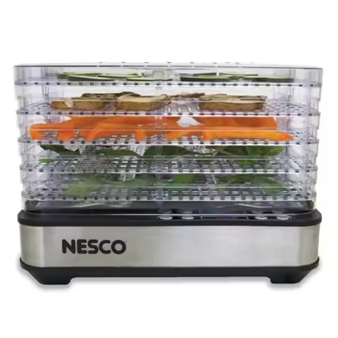 FD-5TC Snackmaster Food Dehydrator 5 BPA-Free Trays Adjustable Temp Control Compact Design for Jerky