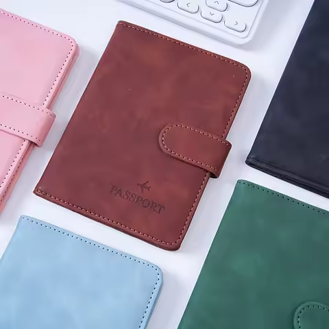 Travel Passport Holder Lightweight Pu Leather Passport Case Passport Wallet Wear Resistant For Airpo