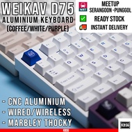 Custom Keyboard Aluminium RGB Hot swappable Wired/Wireless Weikav D75