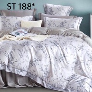 Sprei Sutra 60S Motif Bunga Garis Minimalis - Sprei Sutra Organik Serat Bamboo - Sprei Bedcover Quil