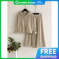 haven | Áo hoodie dây rút và đầm dài (3 màu) nữ