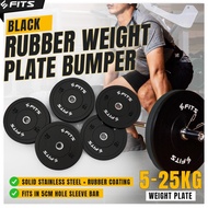 55NEW STOCK FITS Black Rubber Weight Plate 5Kg 25Kg Bumper Barbell Weight Plate