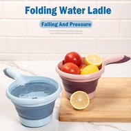 Foldable Silicone Collapsible Water Scoop Pail and Dipper Multi-purpose Folding Durable Water Scoop