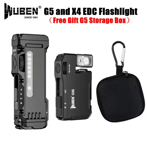 WUBEN G5 & X4 EDC Flashlight Rechargeable Portable Waterproof Torch With RGB Lights and Magnetic Tai