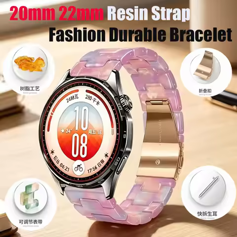 20mm 22mm Resin Strap for Huawei Watch 5 GT7-6-5-4 46mm Comfortable Wristband for Huawei Watch GT7 P