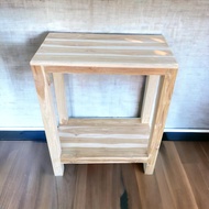 Sukthongแพร่ โต๊ะวางของไม้สัก2ชั้น 30x60สูง80 ซม. โต๊ะวางของเอนกประสงค์ ชั้นวางของ โต๊ะข้าง โต๊ะกลาง
