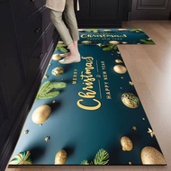 40x60+40x120cm Christmas Kitchen Carpet Christmas Bedroom Living Room Carpet Floor Mat