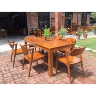 SET MEJA MAKAN 6 SEATER KAYU JATI