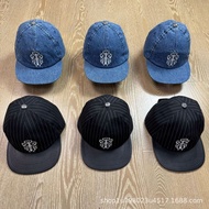 Sterling Silver Top Version CH Chrome hearts Genuine Leather Embroidered Denim Chrome hearts Basebal