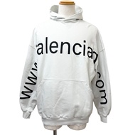 สภาพดีเยี่ยม□BALENCIAGA บาเลนเซียก้า 739024 LARGE FIT HOODIE เสื้อฮู้ด สเวตเตอร์ ดีไซน์แต่งขาด สีออฟ