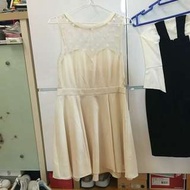 100%new beige 杏色 gown 小禮服 謝師宴 grad din