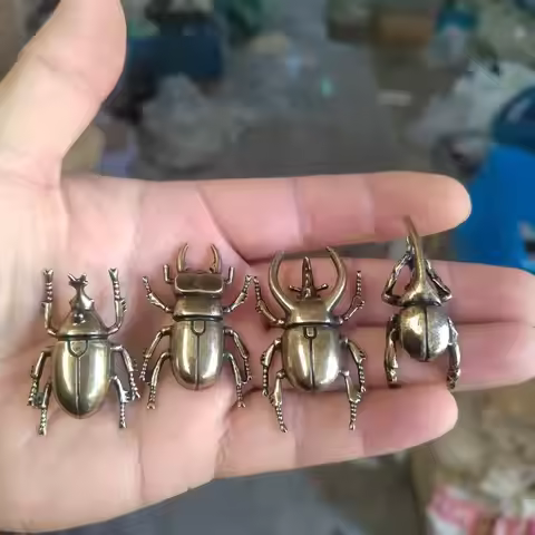Insect Trypoxylus Figurines Miniatures Tea Pet Funny Beetle Crafts Collection Desktop Small Ornament