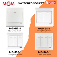 MGM Wall Mounting Switches Socket - 1 Gang 1 Way (1S-1) / 2 Gang 1 Way (2S-1) / 3 Gang 1 Way (3S-1) 